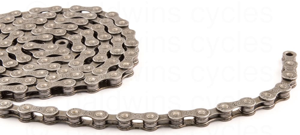 Clarks Chains. Clarks range of chains is extensive, catering for the requirements of all types of riders. From high performance, narrow 8-11 speed self lubricating chains through to half link single speed chains, all have proven superior resistance to stretch. This results in less wear to all drive train contact surfaces so maintaining accurate shifting for longer. All Clarks chains are supplied with quick release link chain connectors. Anti Rust. Anti Rust chains combine special surface coating (DACROMET®), which enables the chain to within stand over 500 hours of salt spray testing, significantly greater than a standard chain. 1/2” x 3/32” x 116 links Anti-rusting coat