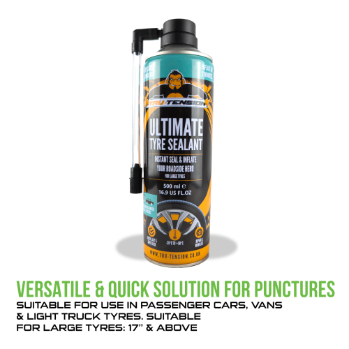 Tru-Tension Car Tyre Sealant Repair Quick & Easy Emergency Tyre Repair 500ml - Image 4