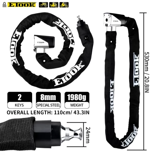 ETOOK Bicycle Lock MTB Road Bike Lock Anti Theft Heavy Duty Safety Anti-Theft Chain Lock for Motorcycle Scooter Bike Accessories - Image 2