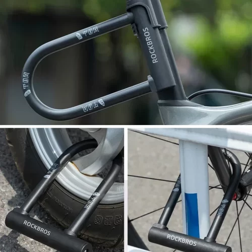 ROCKBROS Chinese Style Bicycle Locks U Shape Electric Scooter Padlock Anti-theft Bike Lock Cable Set MTB Road Bike Accessories - Image 4