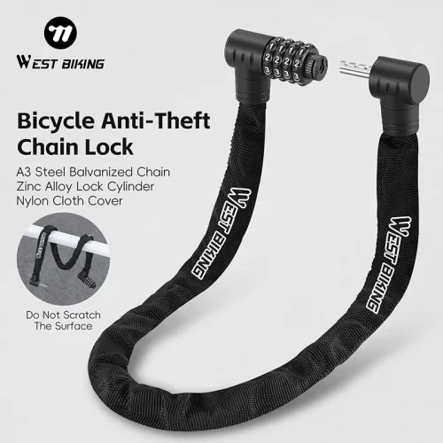 Bicycle Chain Lock Anti-theft Password/Key Bike Lock Rustproof Chain Lock