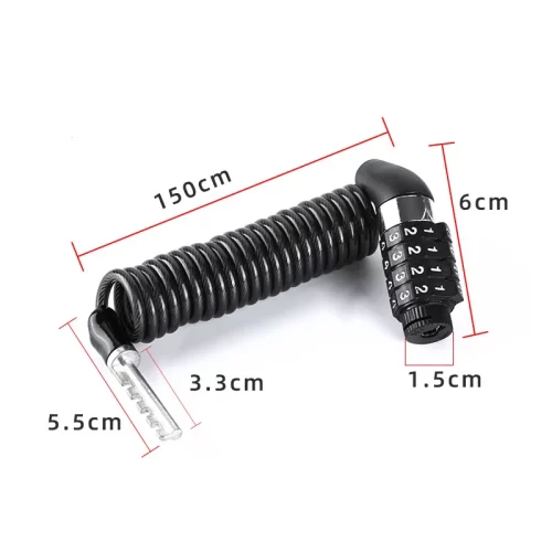 Bicycle lock wire chain Bicycle mountain bike motorbike anti-theft combination lock luggage helmet universal locks Accessories - Image 2