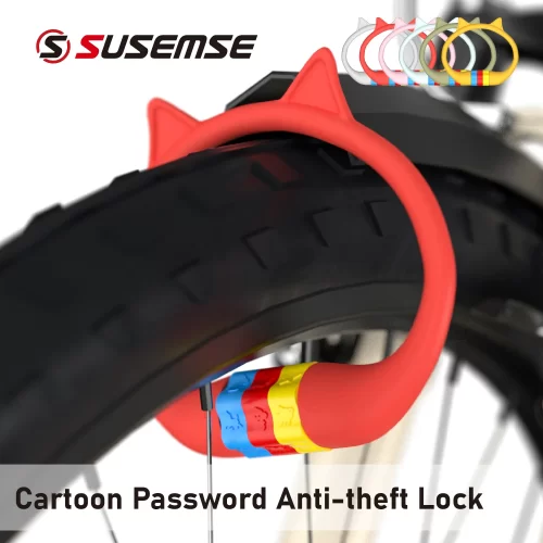 SUSEMSE Fashion Cat Ear Shaped 3-digit Cartoon Combination Bicycle Anti-theft Lock Password bike lock Code Lock for MTB