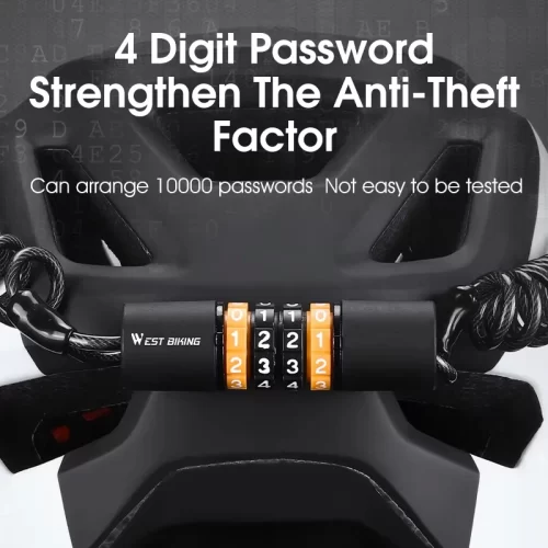 Steel Cable Chain Password 4 Digit Anti-Theft Lock - Image 3