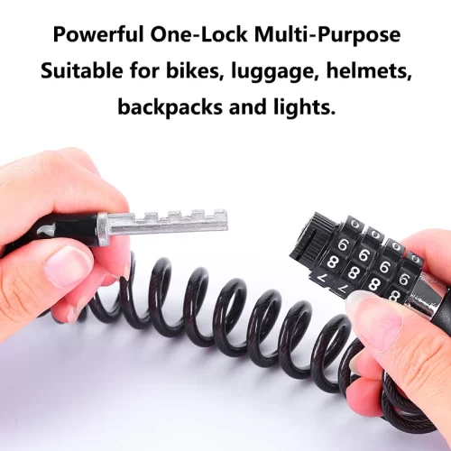 Bicycle lock wire chain Bicycle mountain bike motorbike anti-theft combination lock luggage helmet universal locks Accessories - Image 6