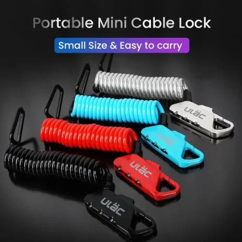 Bicycle Combo Lock 1.2m Extended Spiral Cable 3 Digits Combination - Image 2