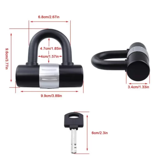 Bike U Lock Anti-Theft Compact Disc Brake Locks - Image 6