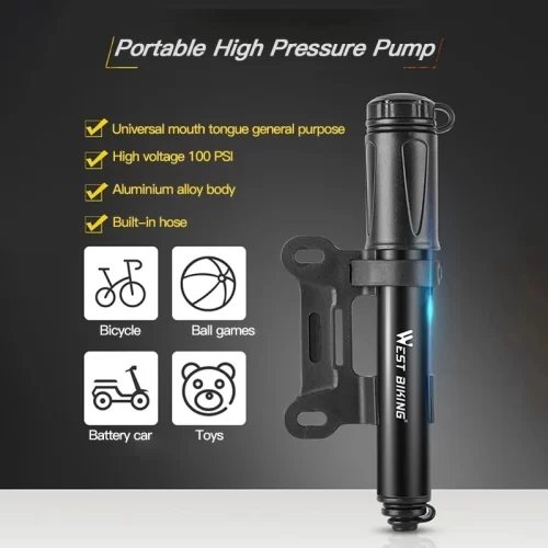 Portable 100Psi Mini Bike Pump - Image 2