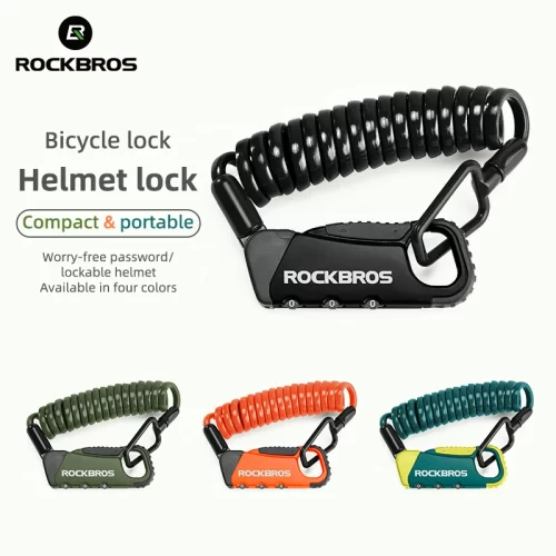 ROCKBROS Zinc Alloy Helmet Lock Road Bicycle Electric Motorcycle Helmet Password Lock Suitcase Riding ABS Anti Theft Lock