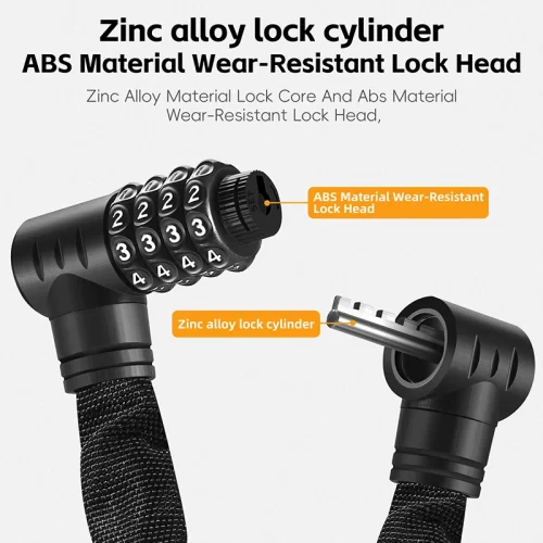 Bicycle Chain Lock Anti-theft Password/Key Bike Lock Rustproof Chain Lock - Image 3