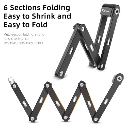 Foldable Bicycle Lock Anti Theft Lock High Security Bike Chain - Image 2