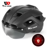 Mountain Bike Helmet With Taillight & Goggles