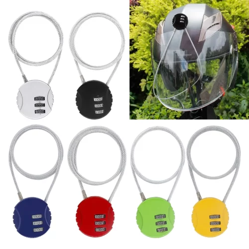 Scooter Helmet Lock Cycling lock Lightweight Mini Retractable Steel Cable Anti Theft Bicycle Locks for Backpack Bikes - Image 3