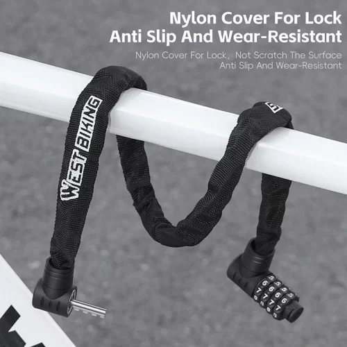 Bicycle Chain Lock Anti-theft Password/Key Bike Lock Rustproof Chain Lock - Image 4