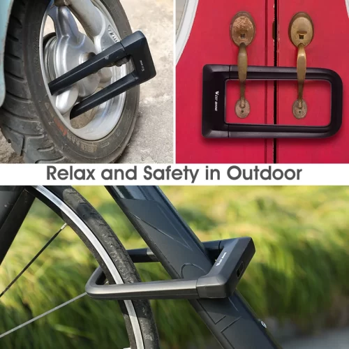 WEST BIKING Bicycle U Lock Anti-theft Alloy Steel MTB Road Bike Wheel Lock Safety Motorcycle Cycling Cable Lock Bike Accessories - Image 5