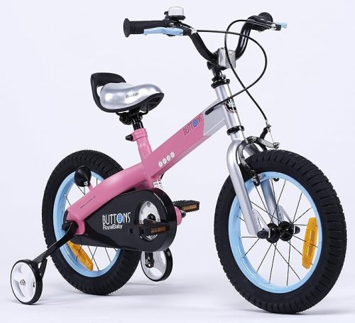 RoyalBaby Girls' Button Freestyle Bike Bicycle, matt-Pink, 16"