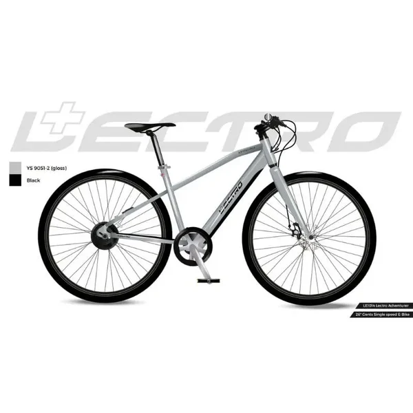 Lectro Adventurer 26 Inch Wheel Electric Bike Silver Single Gear