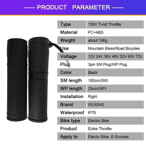 Electric Bike Throttle 158X 24V 36V 48V 52V 56V 60V 72V - Image 2