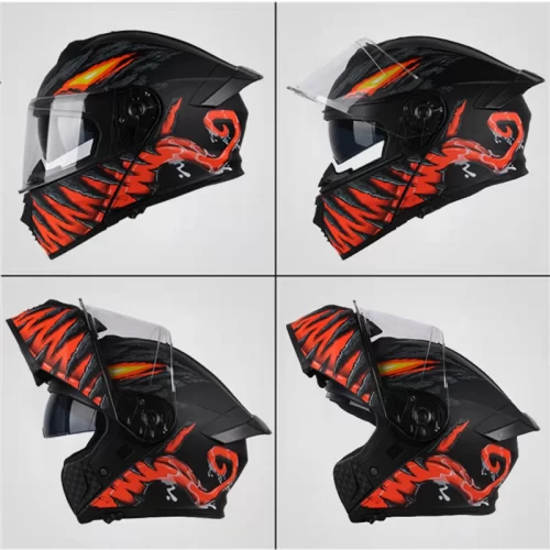 Full Face Flip Up Motorcycle Helmet Double Sun Visor - Image 4