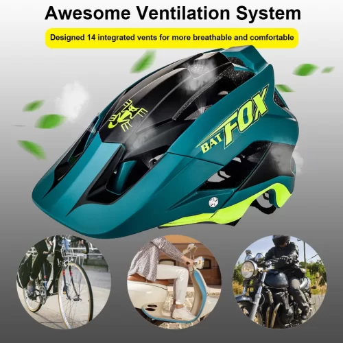 BATFOX Bike Helmet Overall Molded Mountain Road Helmet Ultralight Men Bicycle Cycling Equipment DH AM Casco Ciclismo Bicicleta - Image 3