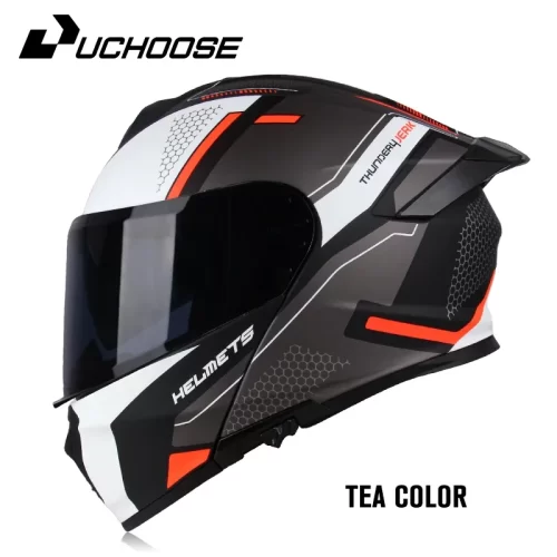 Full Face Flip Up Motorcycle Helmet Double Sun Visor