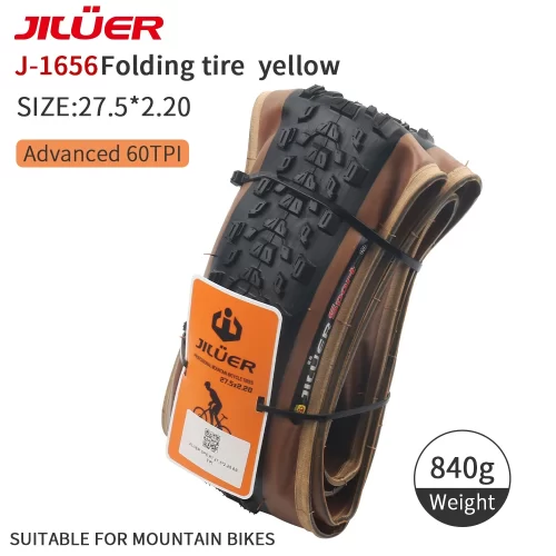 Foldable Tire 26X1.95/27.5X2.1/27.5X2.0/29X2.2 Black/Yellow 60TP - Image 4