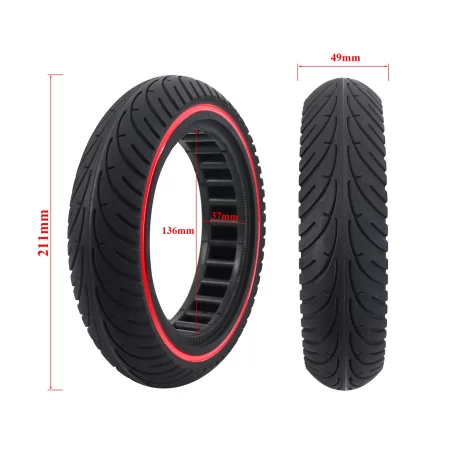 Electric Scooter Solid Tire 8.5" 8.5x2.0 Front Rear Replacement Red Line