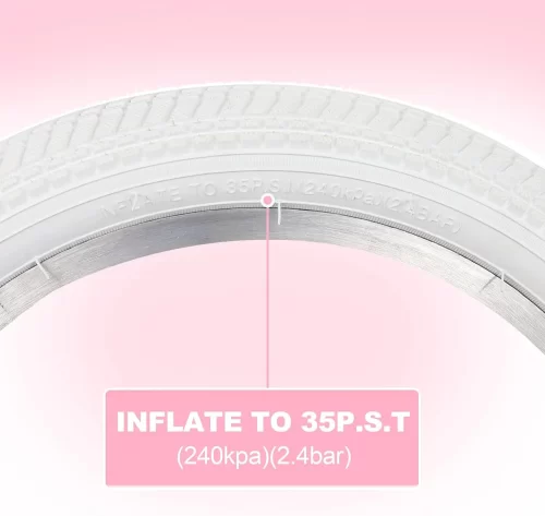 2 PACK White Black 20 Inch Bicycle Tires 20 x 2.125 Bike - Image 3