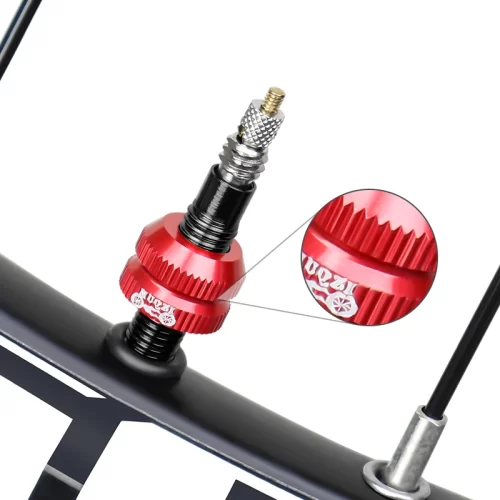 2 Pcs Multicolored Aluminum Rim Valve nut & Presta Valves - Image 3