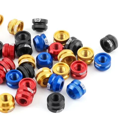 2 Pcs Multicolored Aluminum Rim Valve nut & Presta Valves - Image 2