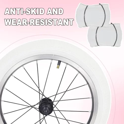 2 PACK White Black 20 Inch Bicycle Tires 20 x 2.125 Bike - Image 2