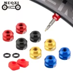 2 Pcs Multicolored Aluminum Rim Valve nut & Presta Valves