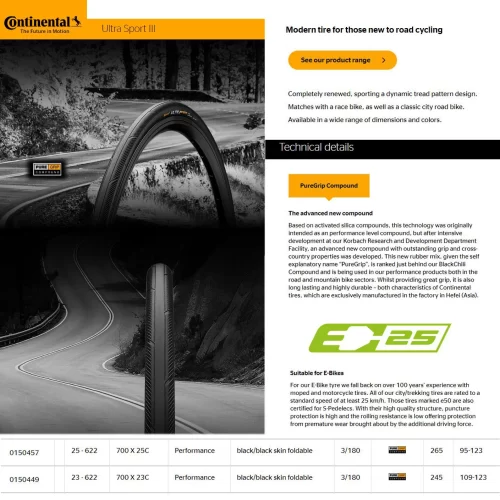 Continental ULTRA SPORT III 700*25C 28c Road Bike Tire - Image 2