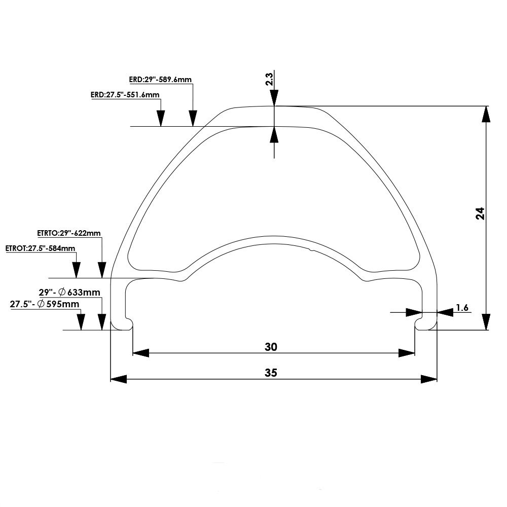 DMR - Zone Rim - 29 - 32h - Black