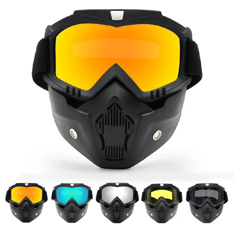 Dustproof E Bikes Glasses Adjustable Motorcycle Goggles Breathable Full Face Protective Motorbike Dirt Bike Off-road Mask