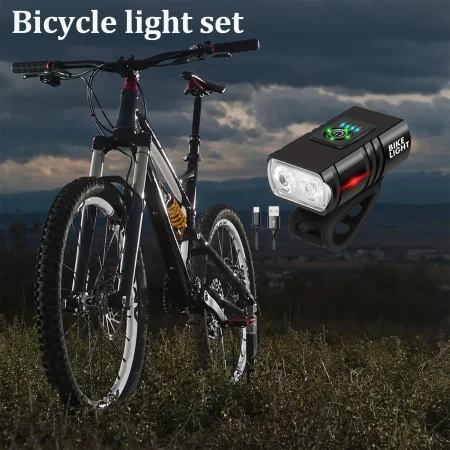 USB Rechargeable Bike Light Front LED Bicycle Lights Night Riding