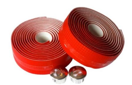 Handlebar Tape with End Caps - Red