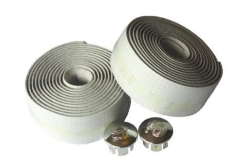 Handlebar Tape with End Caps - Silver