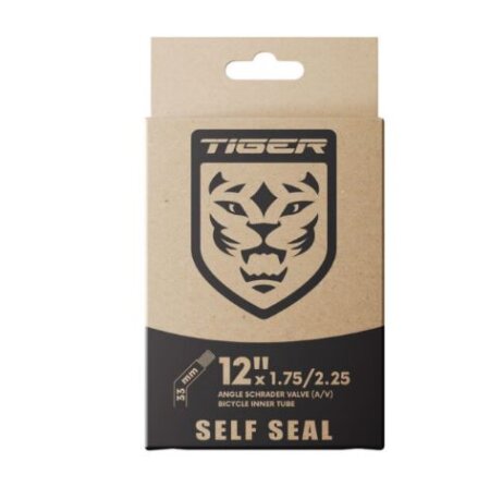 12 x 1.75/2.25 A/V Angled Valve Self Seal Innertube Tiger