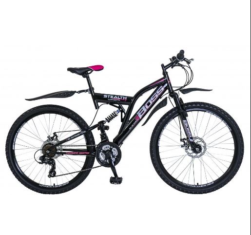Boss Stealth 26 inch pink MTB full Suspension