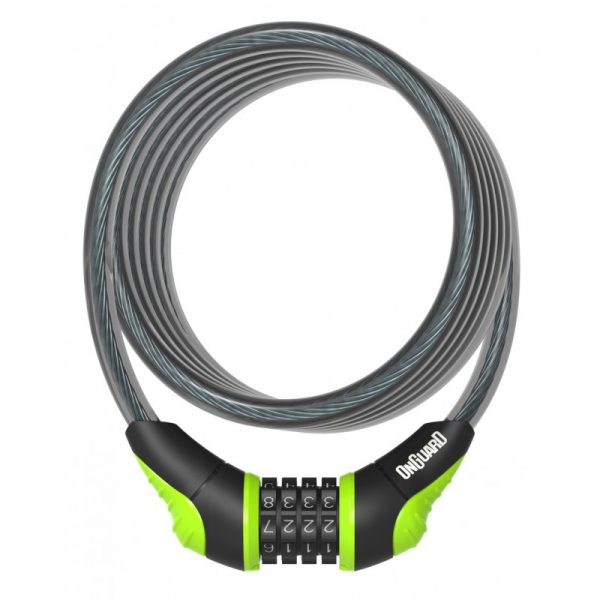 OnGuard Neon Combo Cable Lock Green 1800 x 12mm